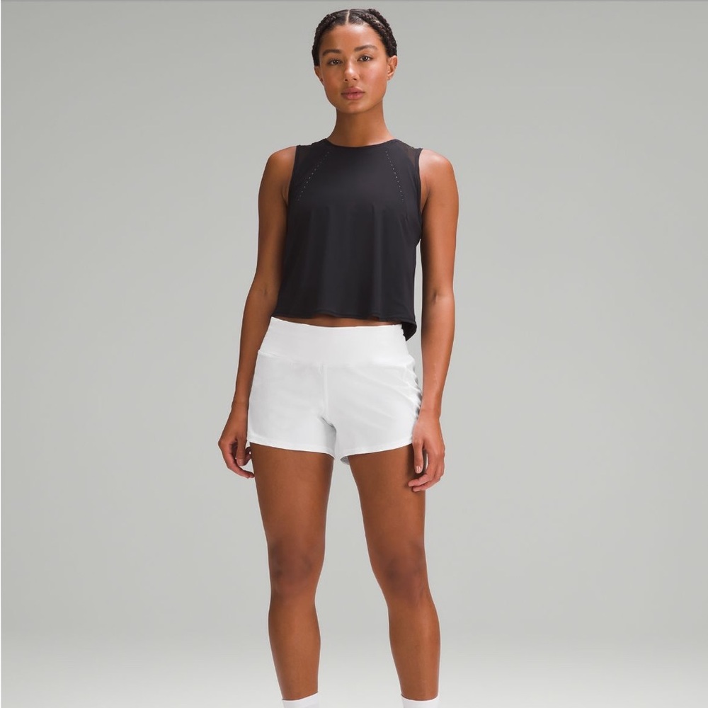 Lululemon Speed Up Mid Rise Short 4” White